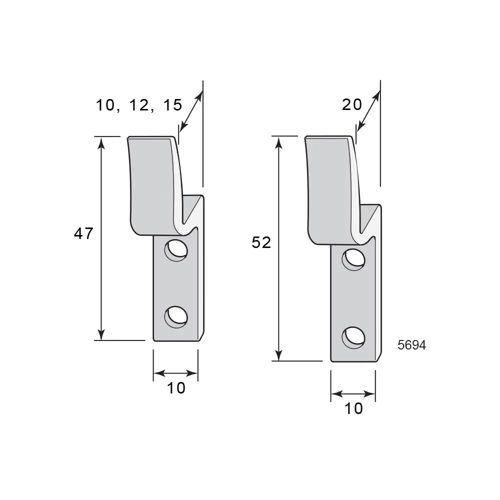 Gysinge Hake 5694 krok messing 10 mm
