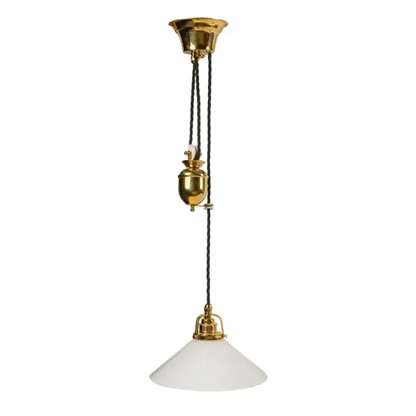 Gysinge Hisslampa pendel opalglass 25 cm messing