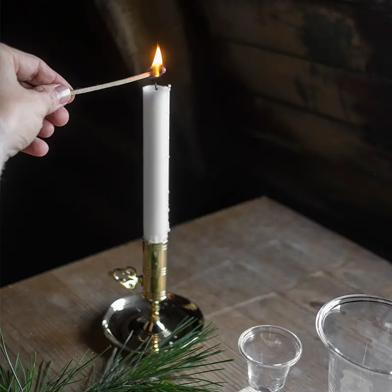 Gysinge nattlysestake messing ubehandlet håndlaget