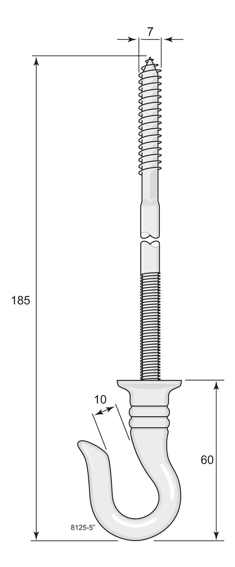 Gysinge 8125 takkrok messing 185 mm