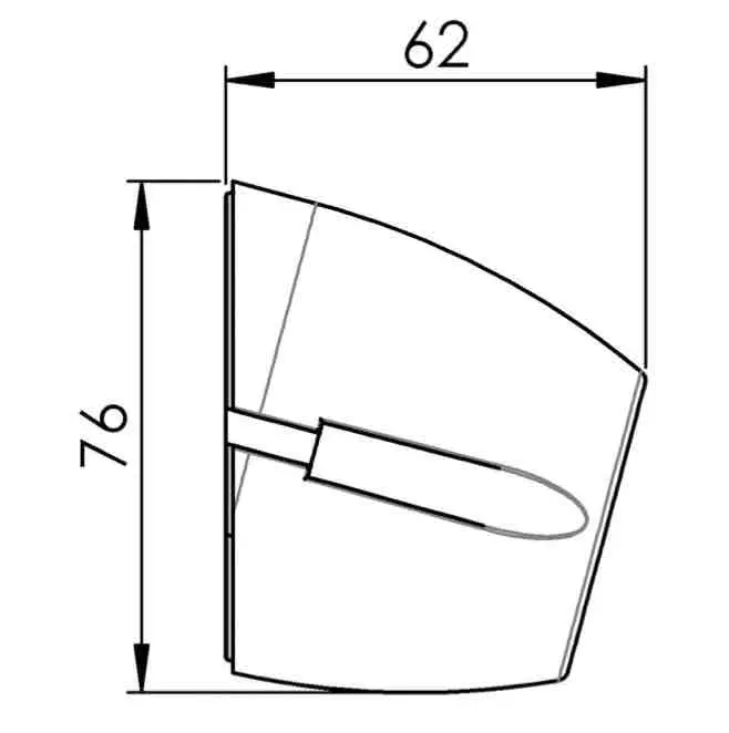 Gysinge skrå lampeholder E27 porselen svart 70 mm