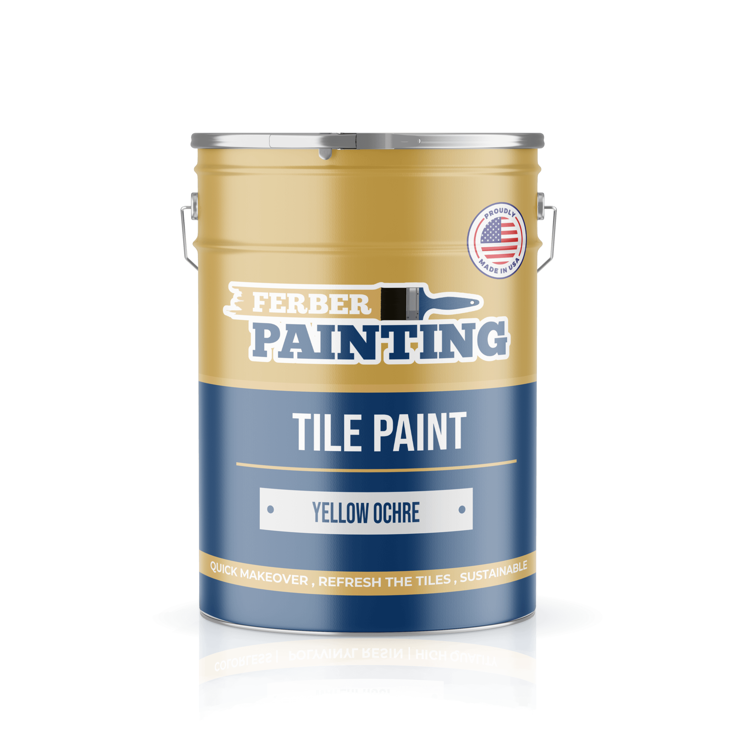 Ferber Painting Tile Paint Yellow Ochre flismaling gul oker matt