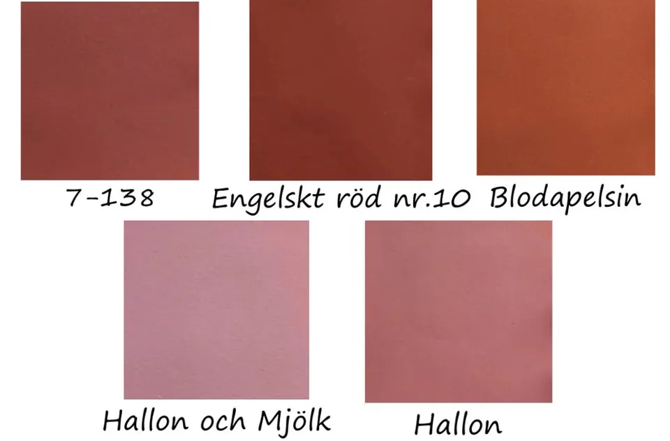 Ovolin Uddakulörer Röd utemaling fargeprøve matt rød