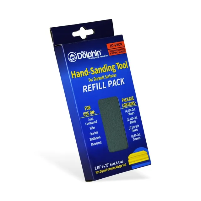 Blue Dolphin HAND slipepapir 68x120 mm 10-pk korn 80-150