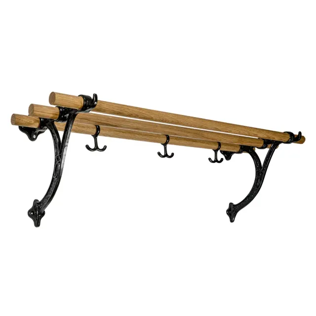 Gysinge 5308 hattehylle eik svart 1000 mm 3 kroker