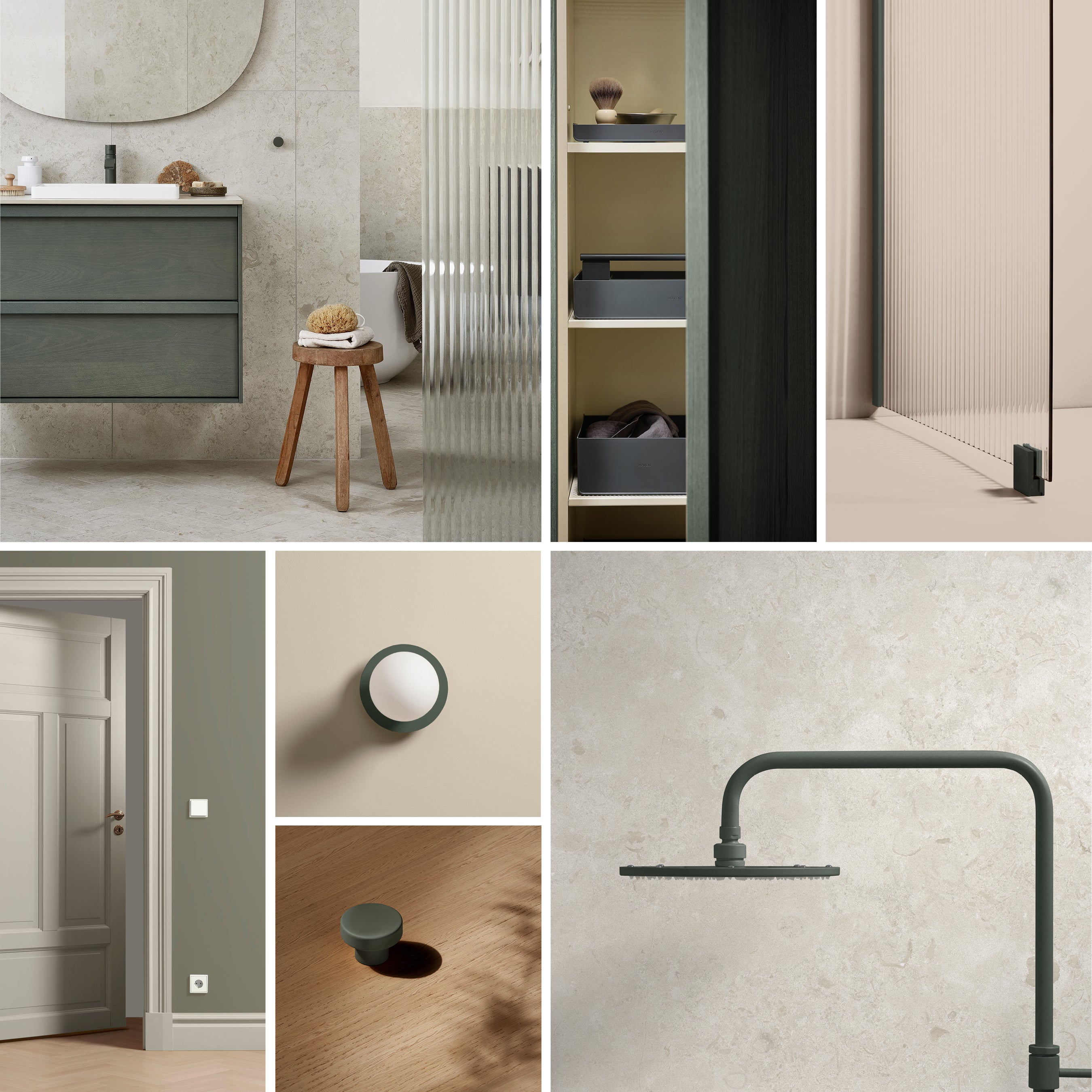 Toniton Hide 40 møbelknott Ash Green metall