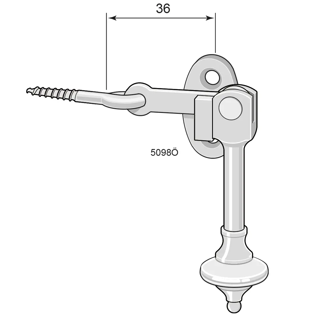 Gysinge vinduslås 5098 messing 1930-tall Bårebo
