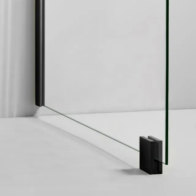 Toniton Transparent dusjvegg svart klart glass