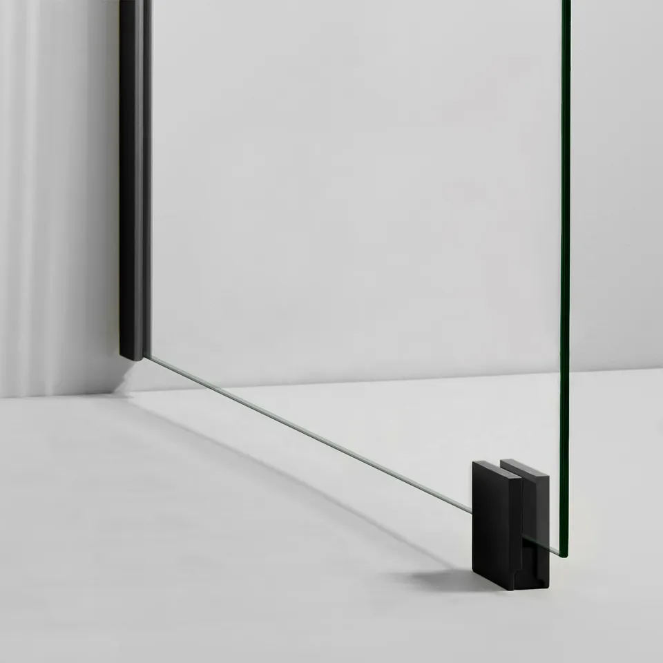Toniton Transparent dusjvegg svart klart glass