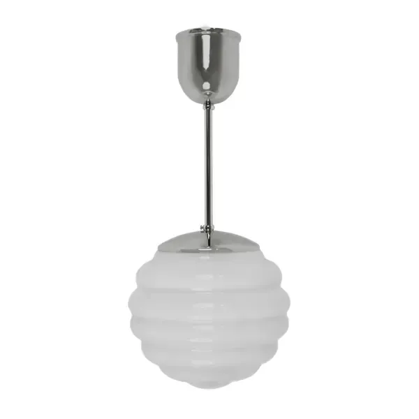 Gysinge Bikube taklampe hvit kort forniklet art deco