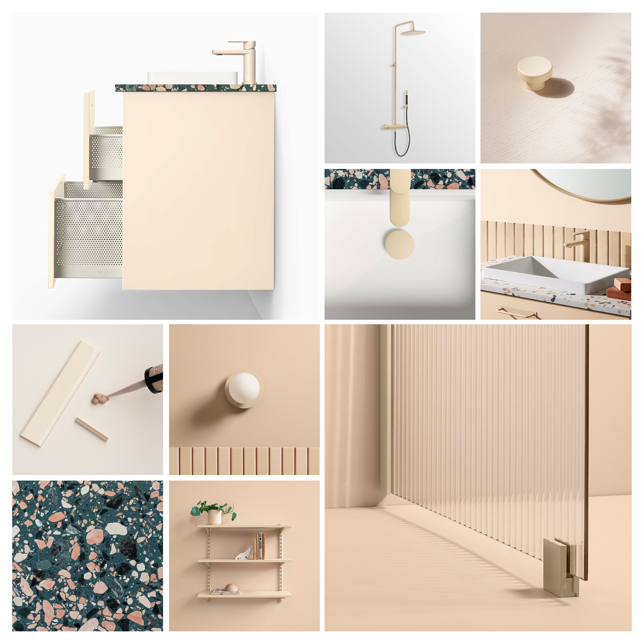 Toniton H3 60 speilskap Creme med lys vaskbar