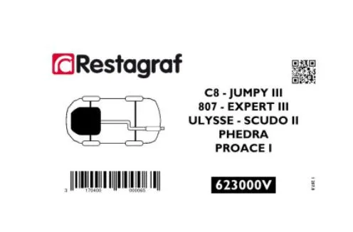 Restagraf RG 623000V festesett for motorskjerm komplett