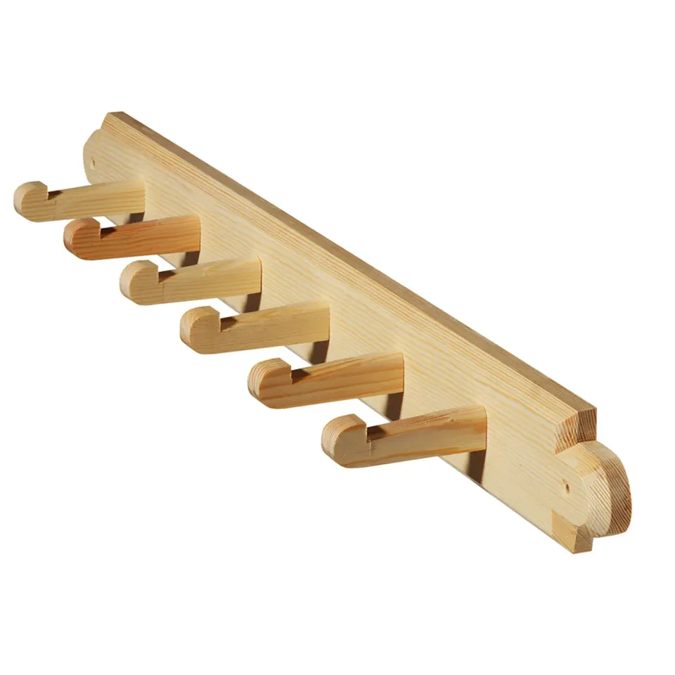 Gysinge knaggrekke 6 knagger furu 73 cm ubehandlet