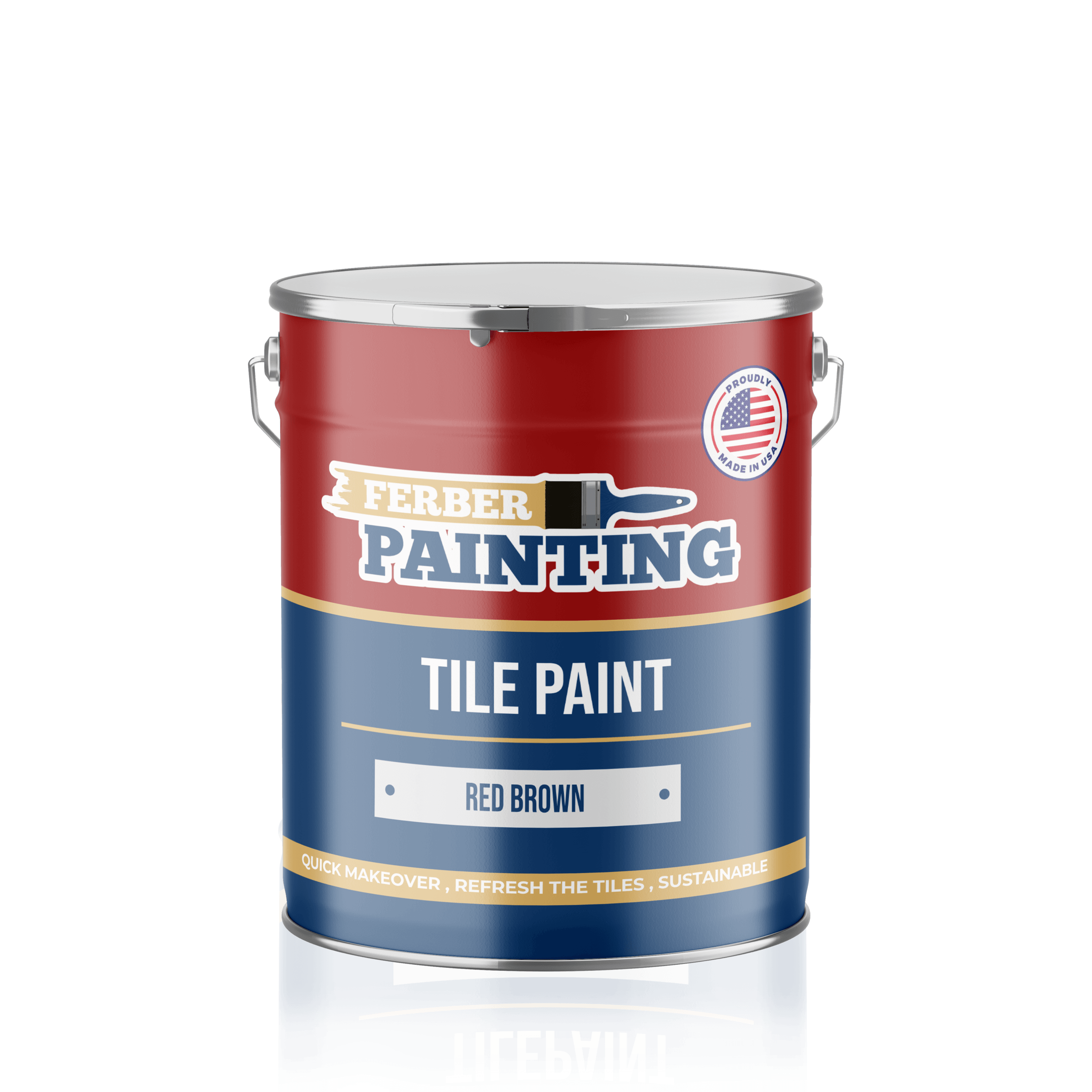 Ferber Painting Tile Paint Red Brown flismaling rødbrun vaskbar