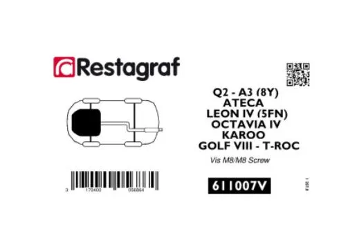 Restagraf 611007V festesett motorskjerm komplett
