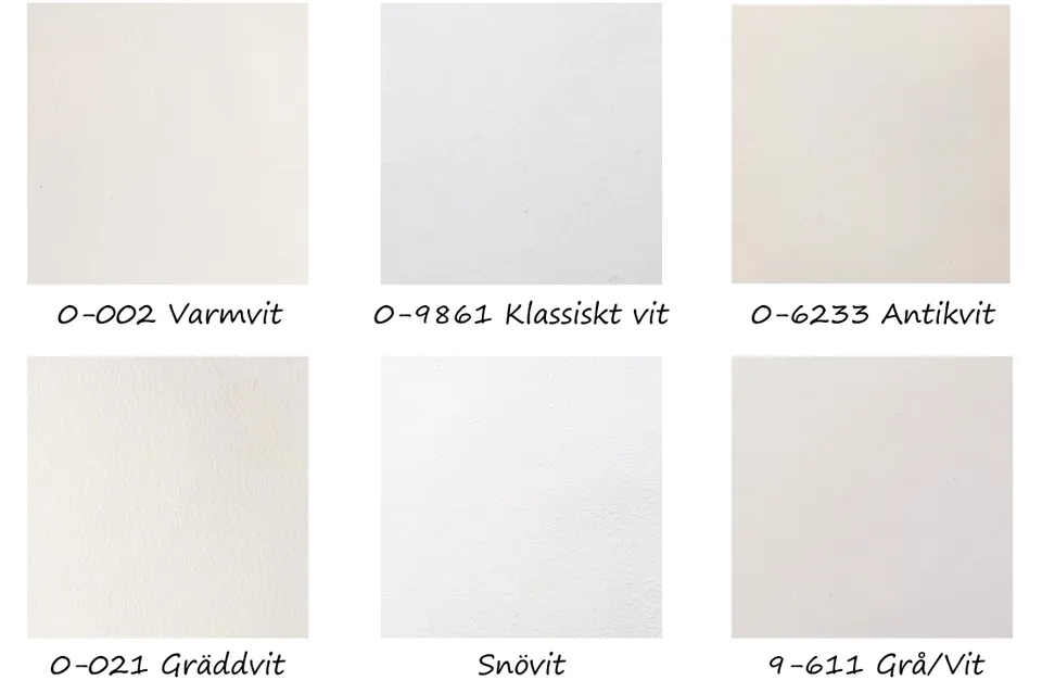 Ovolin Hvit 0-002 Varmhvit veggmaling fargeprøve hvit