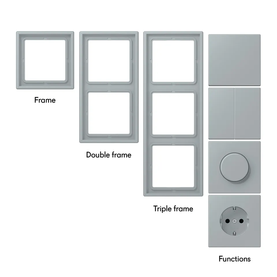 Toniton Pure Grey 03 strømbryter grå matt