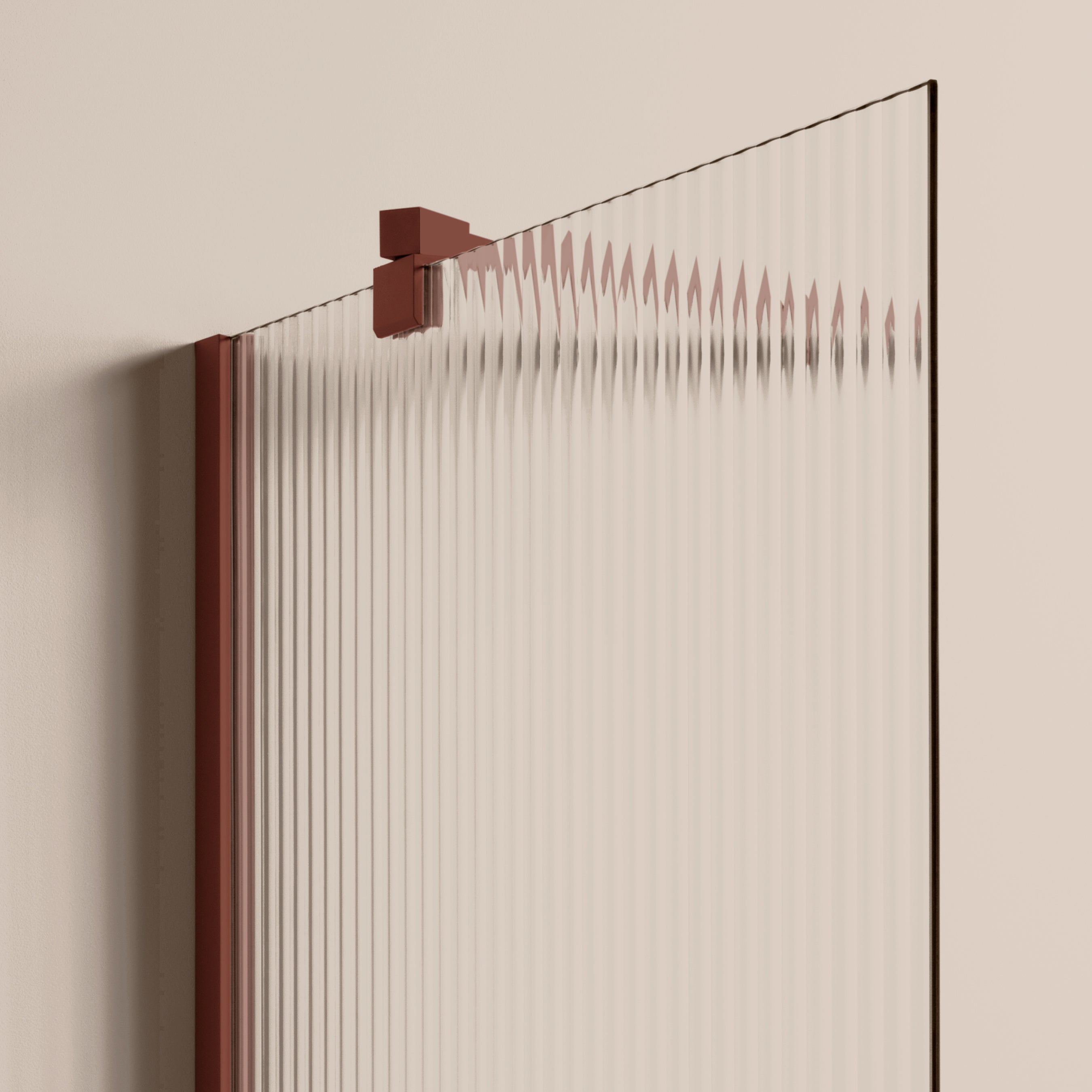 Toniton Rib dusjvegg rillet glass Reddish Brown 78 cm