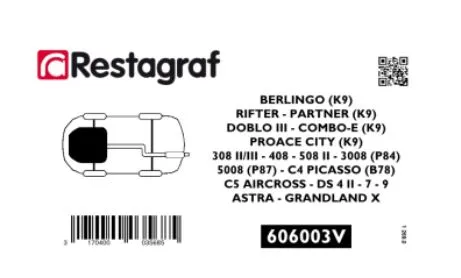 Restagraf 606003V festesett motorskjerm komplett