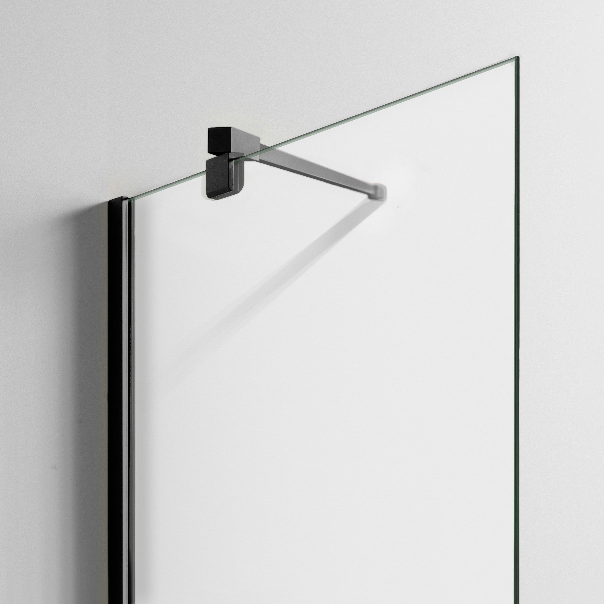 Toniton Transparent dusjvegg svart klart glass