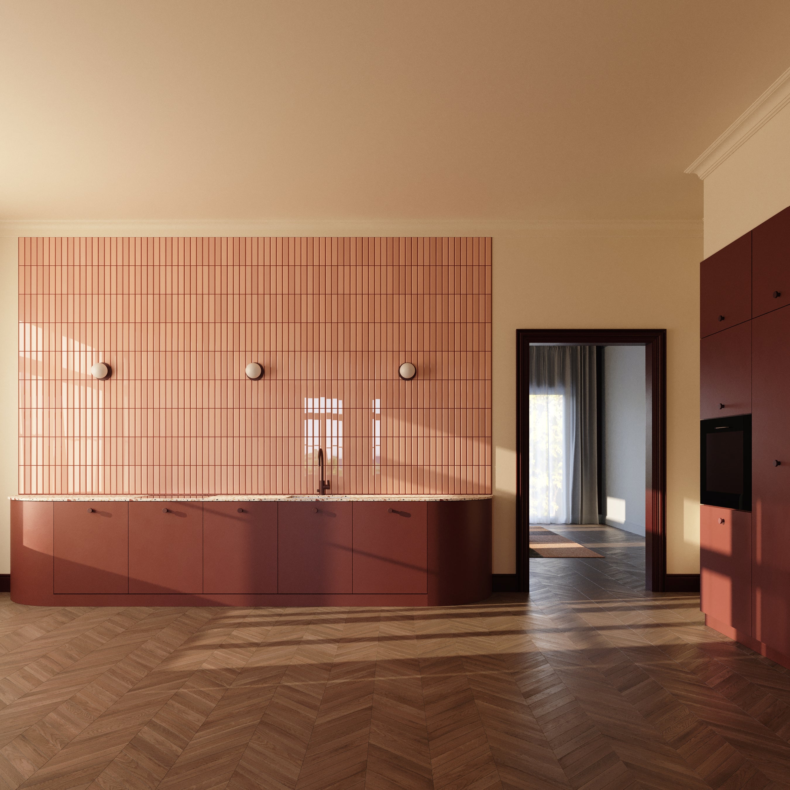 Toniton Circle 160 vegglampe Reddish Brown IP44
