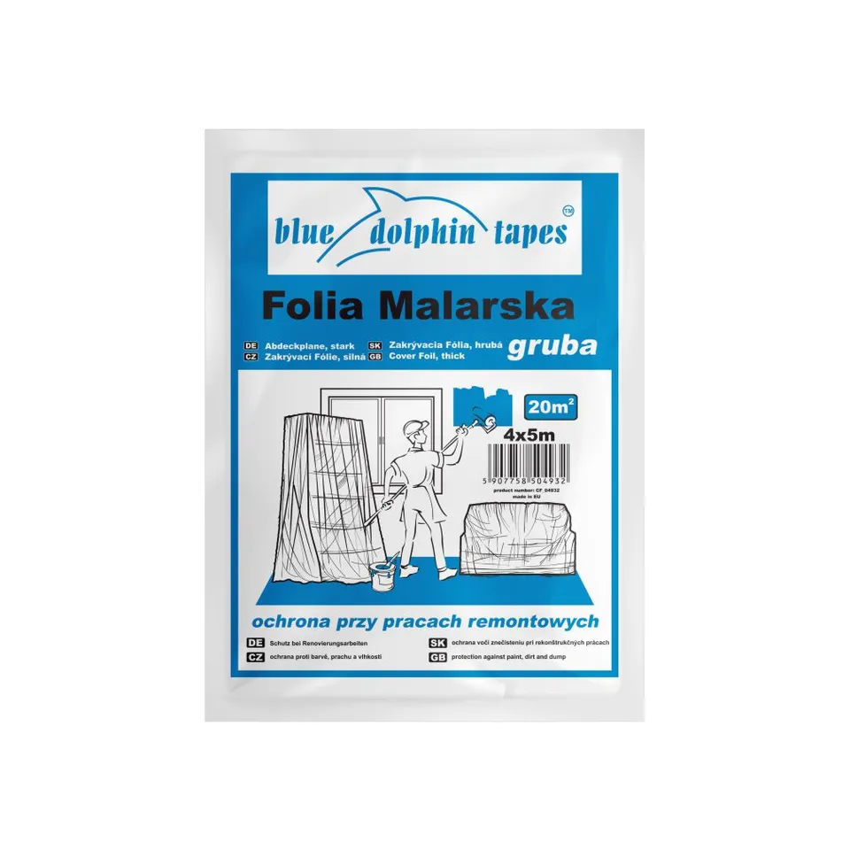 Blue Dolphin tykk dekkfolie malerfolie slitesterk