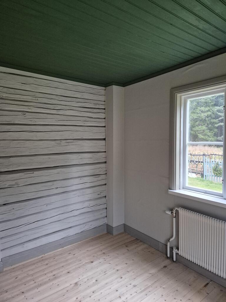 Ovolin Pärlemorgrå 9-609 maling prøve grågrønn