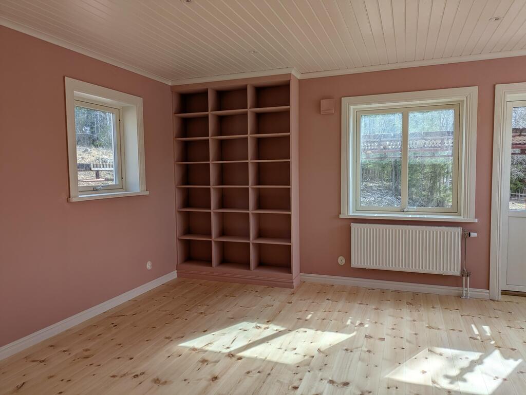Ovolin Hyttrød 8-090 veggmaling fargeprøve rød