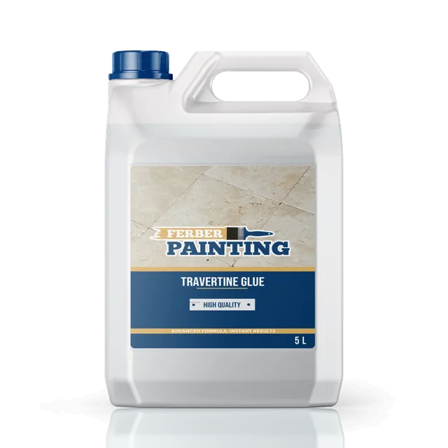Ferber Painting Travertine Glue travertinlim stein