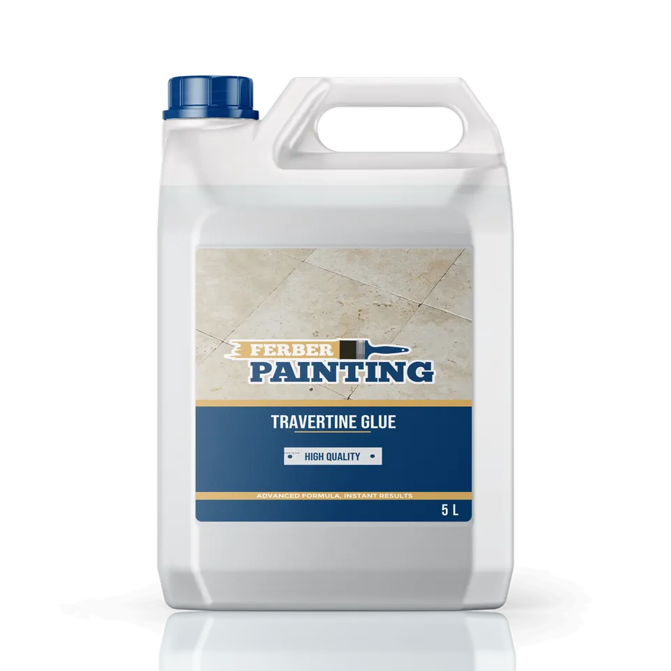 Ferber Painting Travertine Glue travertinlim stein