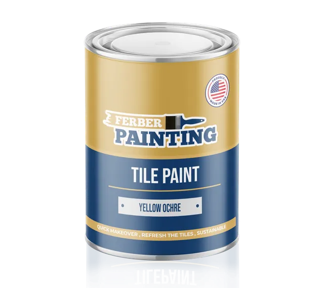 Ferber Painting Tile Paint Yellow Ochre flismaling gul oker matt