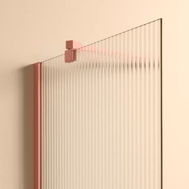 Toniton Rib dusjvegg Peach 78 cm herdet glass
