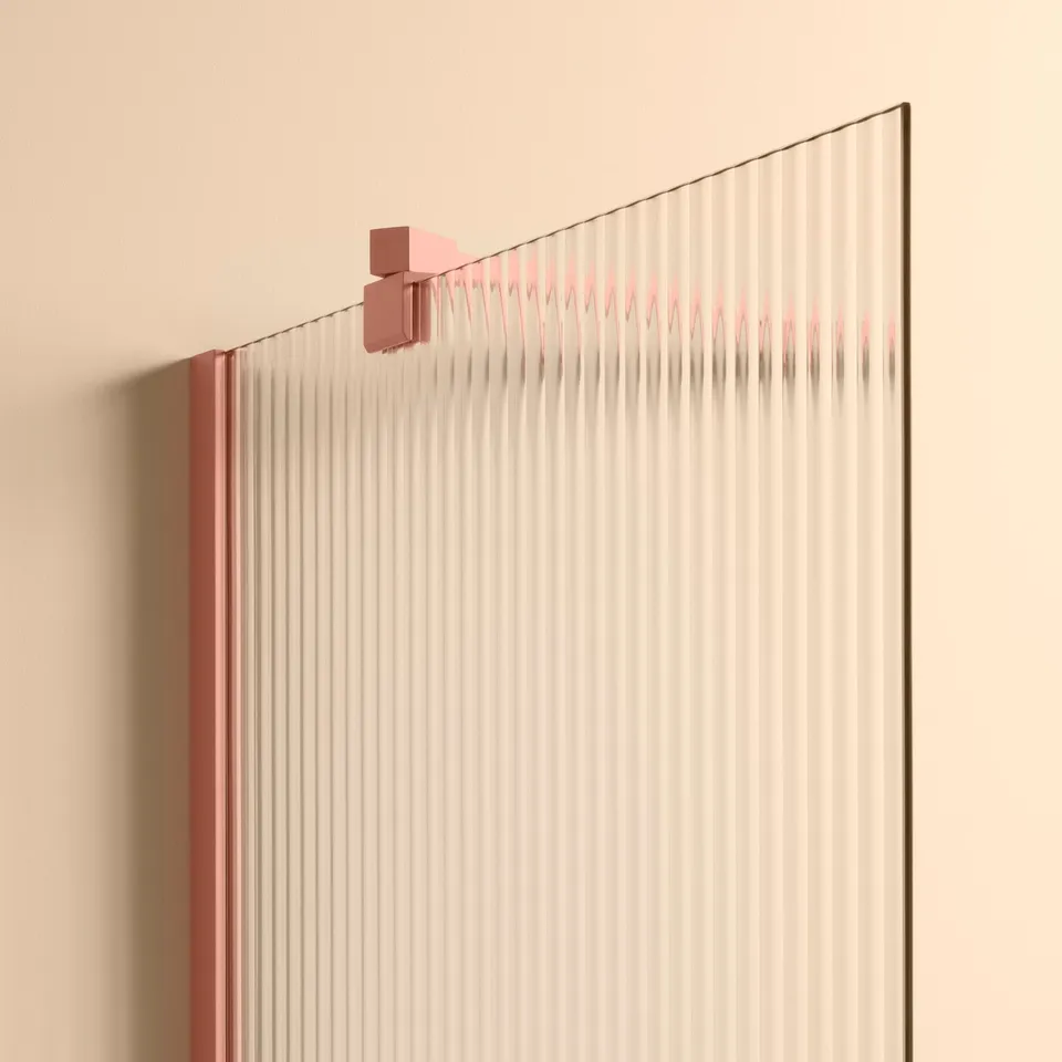 Toniton Rib dusjvegg Peach 78 cm herdet glass