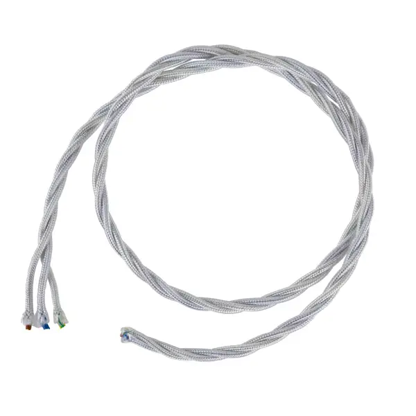 Gysinge tvinnad textilkabel 3x0,75 hvit per meter