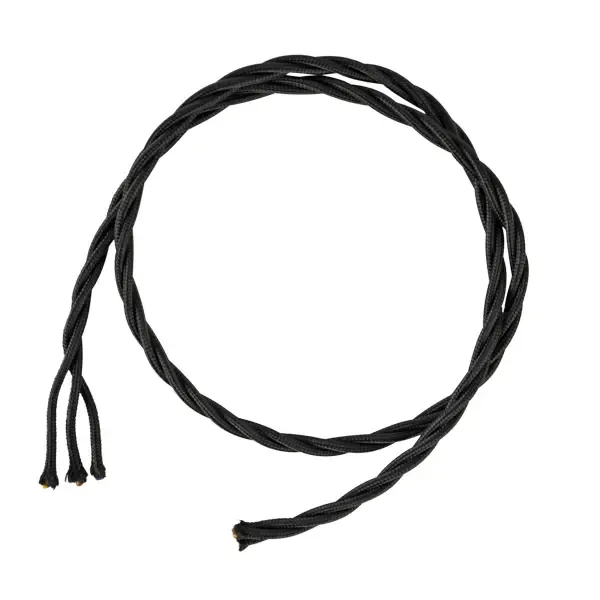 Gysinge tvunnet ledning 3-leder svart per meter silke