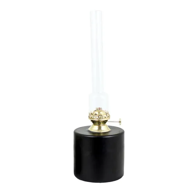 Ovolin Rak parafinlampe stor svart metall