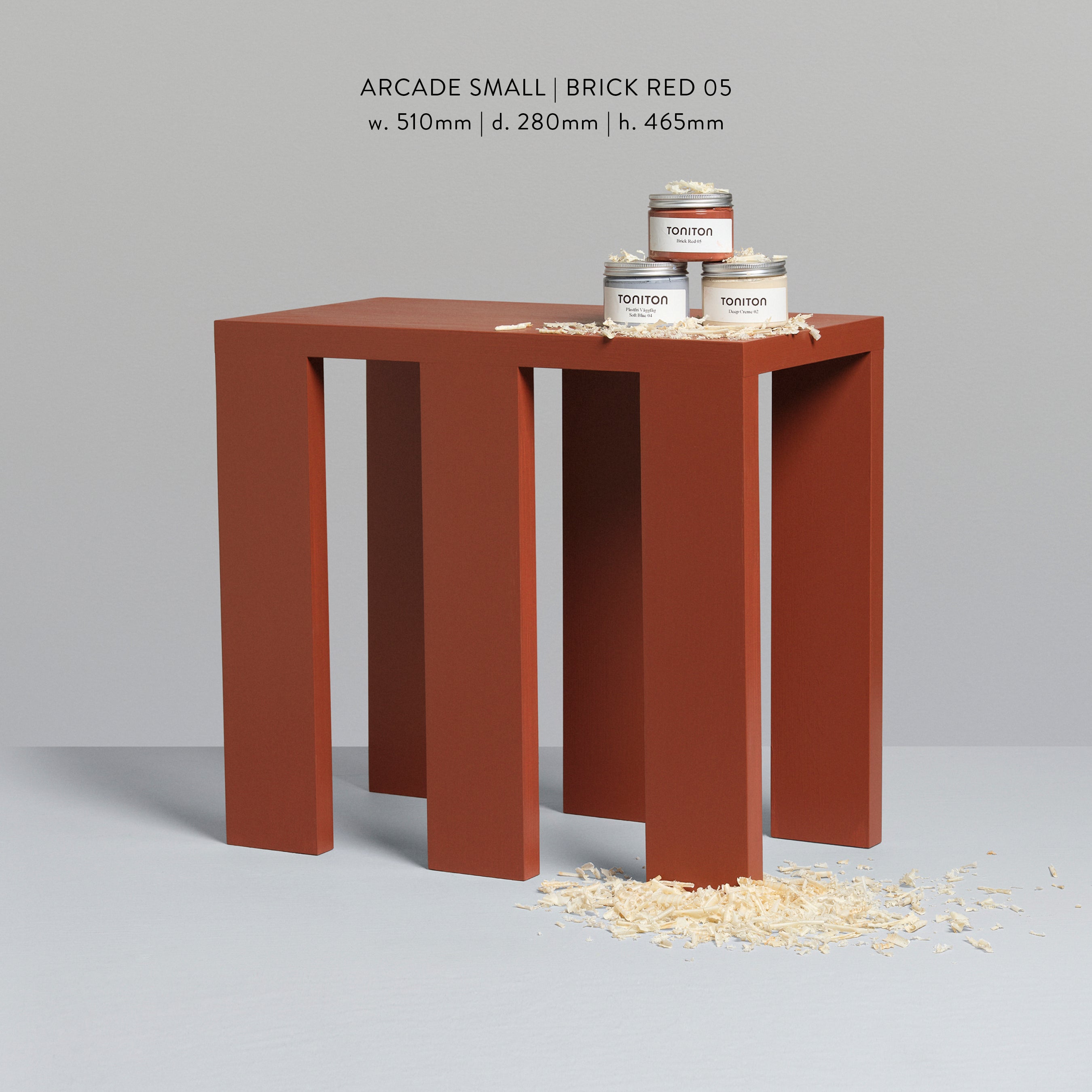 Toniton Arcade Small soffbord Brick Red 05 håndlaget