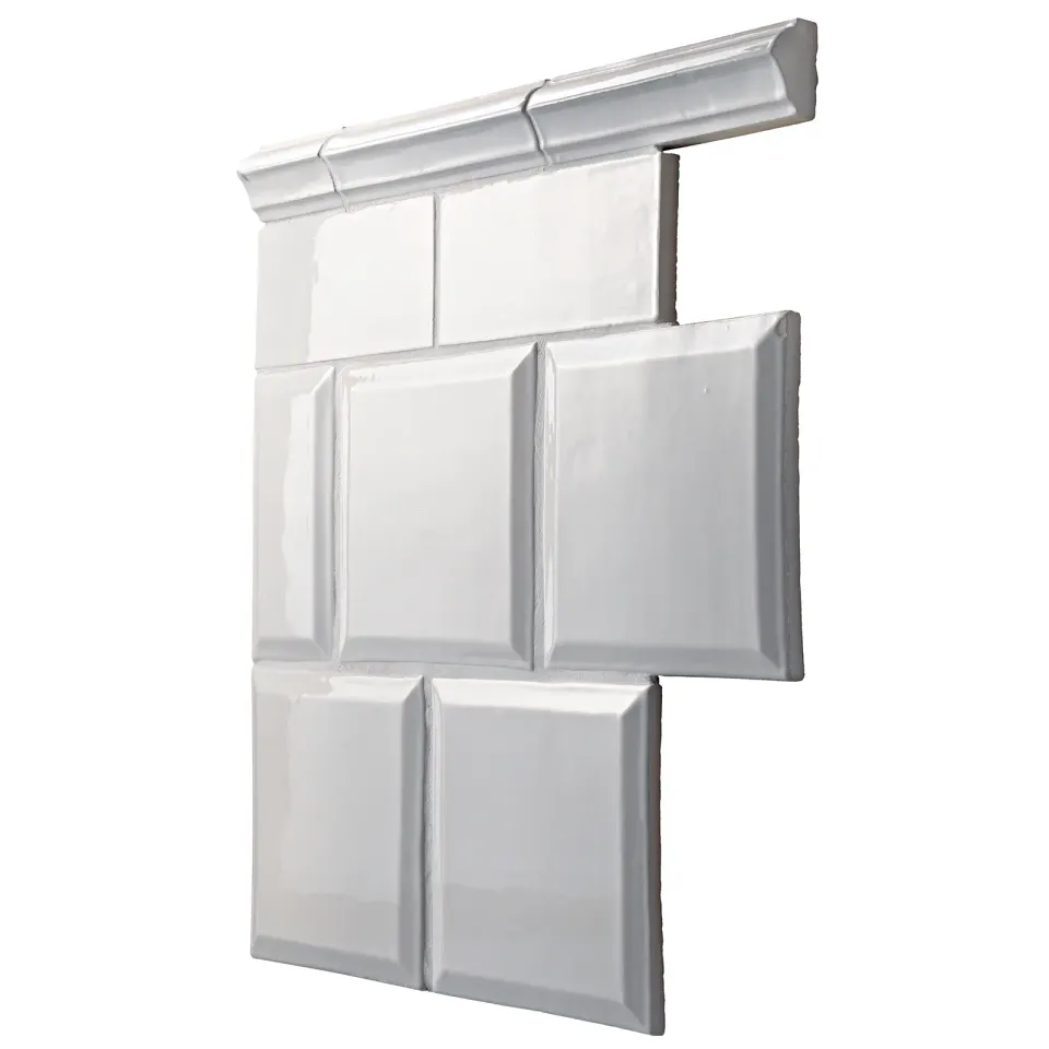 Gysinge kakel 15x15 cm flis hvit faset