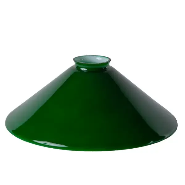 Gysinge stor grønn lampeskjerm glass opal blendfri