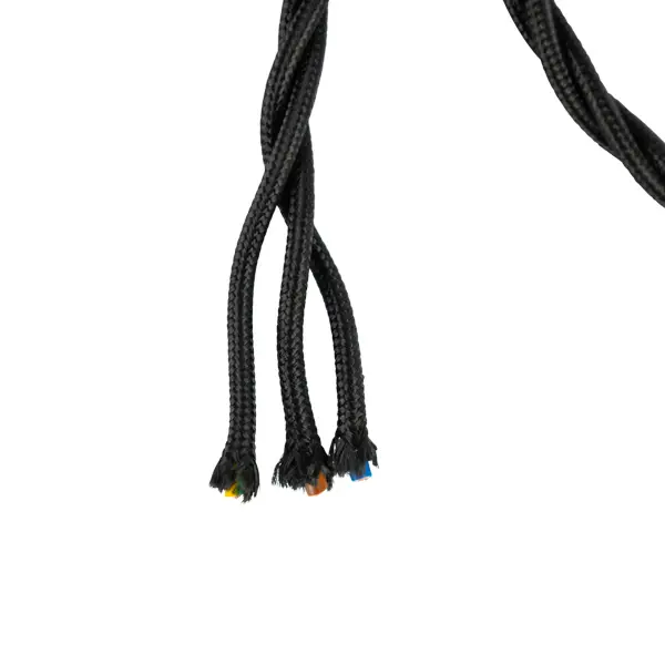 Gysinge tvunnet ledning 3-leder svart per meter silke