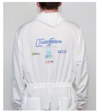 C. Christoffersen kjeledress hvit med logo arbeidstøy