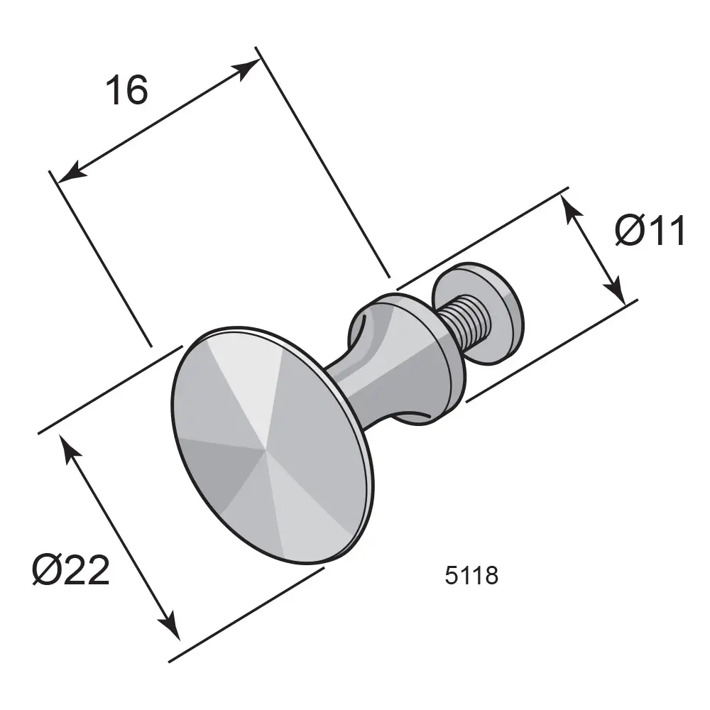 Gysinge 5118 lådknopp forniklet beslag