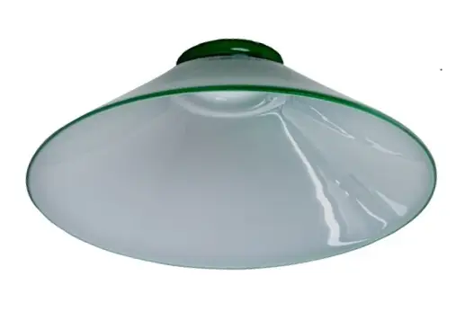 Gysinge stor grønn lampeskjerm glass opal blendfri