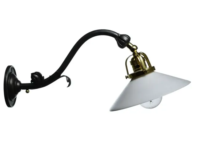 Gysinge Pelles vegglampe dekorblad svart jern