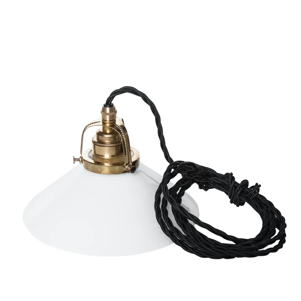 Gysinge Skomakarlampa taklampe hvit liten svart ledning