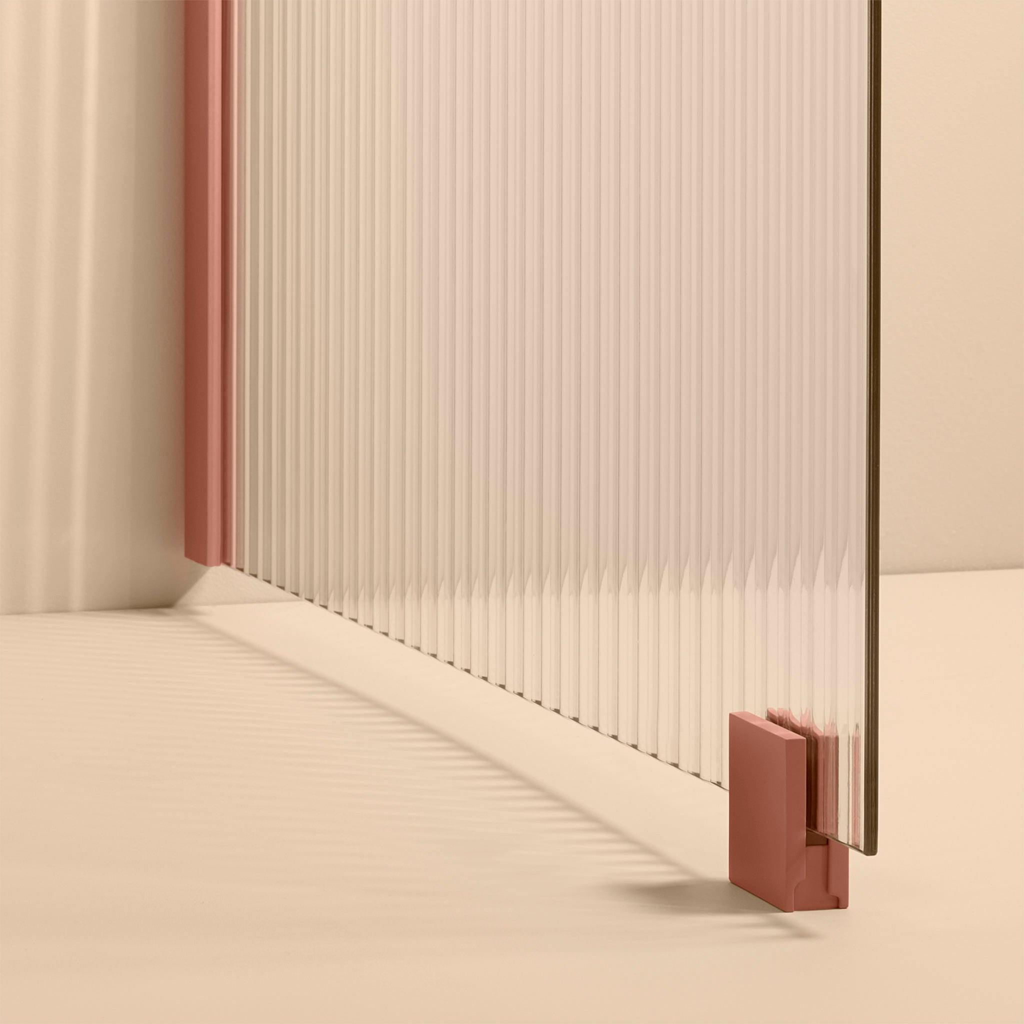 Toniton Rib dusjvegg Peach 78 cm herdet glass