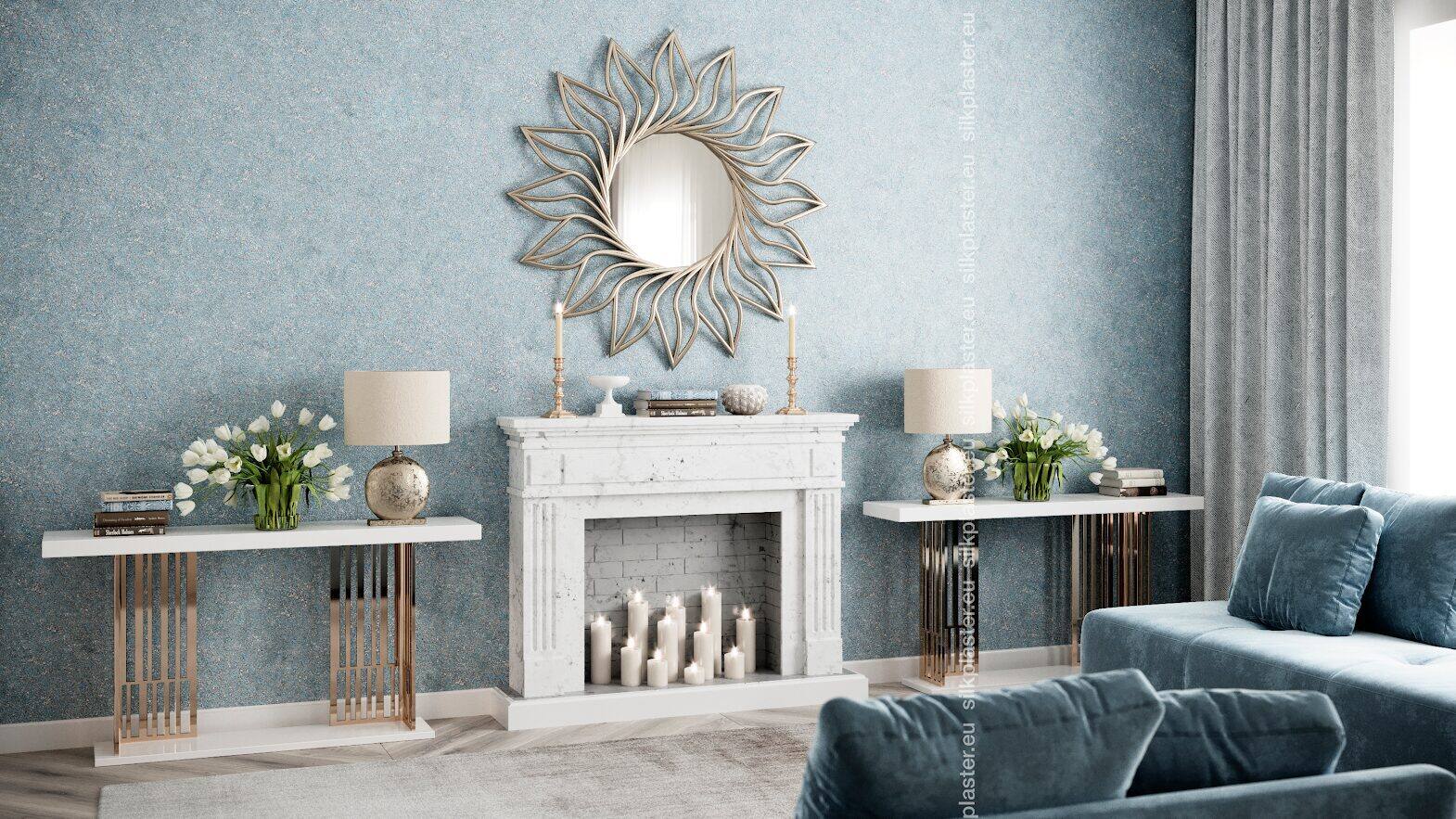 Silk Plaster Versailles 1 flytende tapet gull sølv glitter