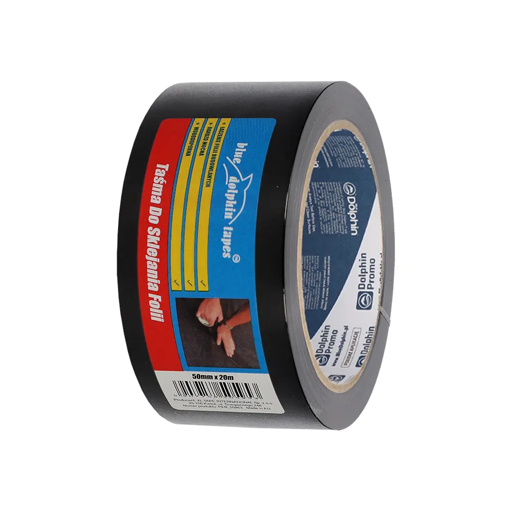 Blue Dolphin byggfolietape 50 mm x 20 m svart fuktsikker