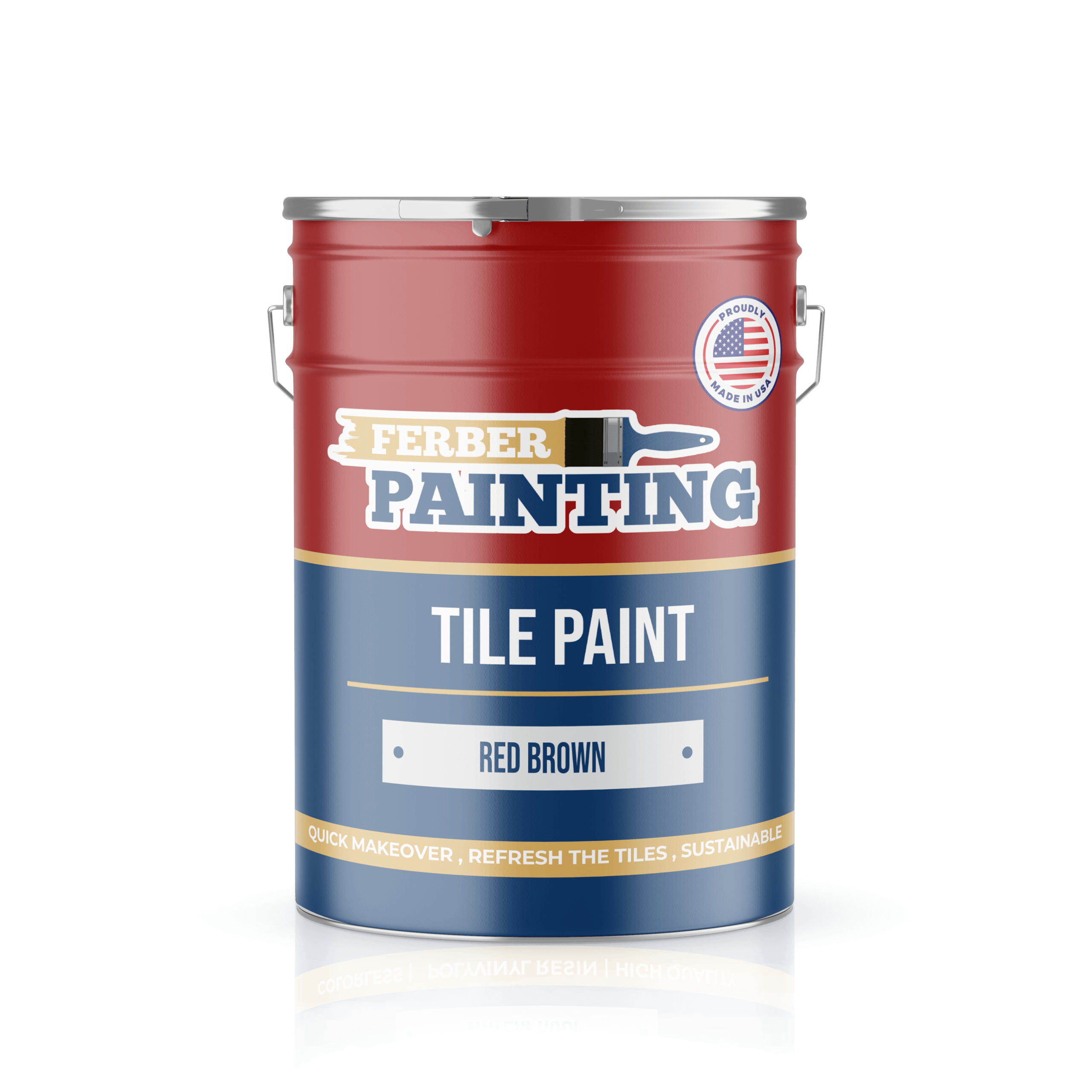 Ferber Painting Tile Paint Red Brown flismaling rødbrun vaskbar