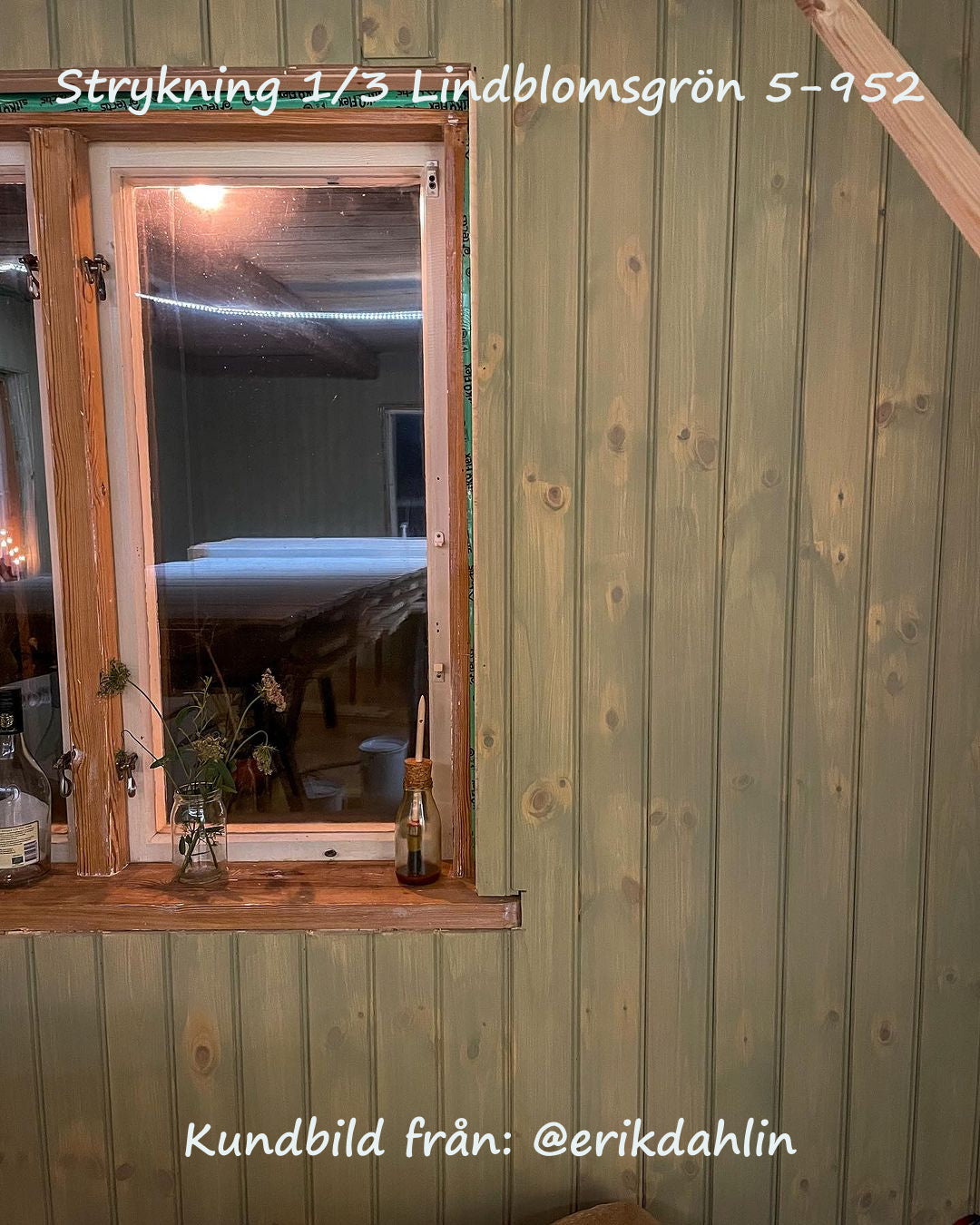 Ovolin Nedtonet lindblomsgrønn 5-932 maling prøve